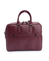 Leather Business Bag with Front Zip Pocket