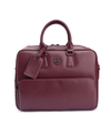 Leather Business Bag with Front Zip Pocket