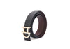 Black belt with gold dalk-bit buckle