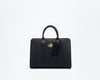 Black double strap business bag with head logo