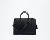 Black double strap business bag with head logo