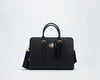 Black double strap business bag with head logo