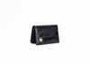 Bi-fold croc black card holder