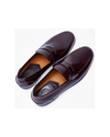 Burgundy Bat Penny Loafers