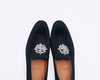 Velvet loafers with Multigon Crystal