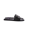 Black leather slide with Dalk-bit logo