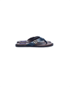 Blue Leather Slide with Gold Dalk-bit logo