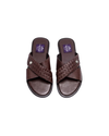Brown Basket Cross Slide with silhouette logo