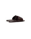 Brown Basket leather mules