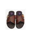 Brown Cross leather slide with Dalk-bit logo
