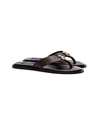 Brown Leather Slide with Gold Dalk-bit logo