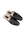 Black half shoe with gold dalk-bit
