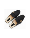 Black Velvet mules with Gold Dalk-bit logo