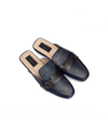 Blue half shoe with black dalk-bit
