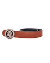Belt with silver silhouette crest buckle