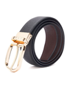 Black and Brown Reversible belt with polished gold buckle