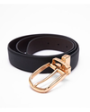 Black and Brown Reversible belt with polished gold buckle