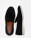 Black Embossed Uptown Suede Loafers