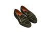 Green Velvet Shoe with Silhouette logo