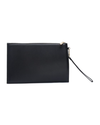 Black clutch purse with silhouette logo
