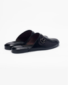 Black mules with Strap and Black Dalkbit Logo