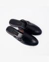 Black mules with Strap and Black Dalkbit Logo