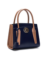 Blue & grey Saffiano leather bag