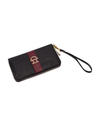 Black and burgundy purse with Dalk-bit logo