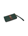 Green and Tan purse with Dalk-bit logo