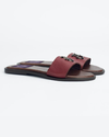 Burgundy female slippers with dalkbit logo