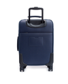 Navy Blue Leather Luggage with front pocket