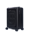 Black Embossed Luggage With Wide Handle