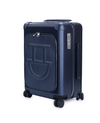 Blue Embossed Luggage With Wide Handle