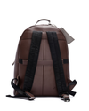 Gray and Brown leather backpack