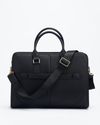 Black double strap business bag with head logo