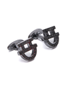 Black dalk-bit cufflinks with rhinestones
