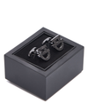 Black dalk-bit cufflinks with rhinestones