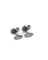 Black silhouette crest cufflinks without rhinestones