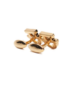 Gold dalk-bit cufflinks without rhinestones