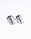 Silver Circle Clock Cufflinks