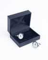 Silver Circle Clock Cufflinks