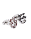 Silver Crest cufflinks with rhinestone