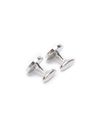 Silver crested Cufflinks with Rhinestones