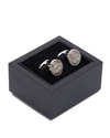 Silver crested Cufflinks with Rhinestones