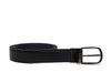 Black and Blue Reversible belt with polished Black buckle