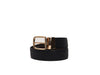 Black and Brown Reversible belt with polished gold buckle