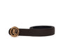 Brown and Black belt with gold head logo