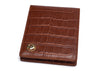 Brown leather croc wallet